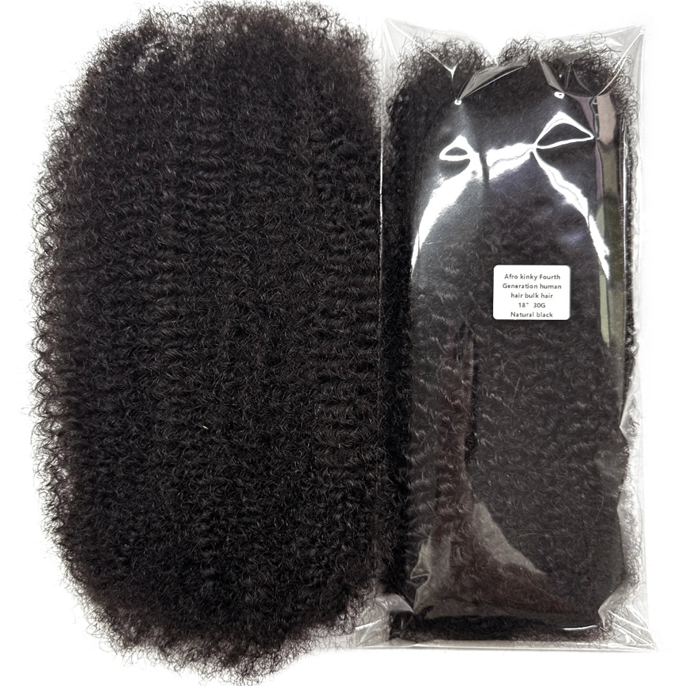 [HOHODREADS] 4B Marley Twisting Hair Bulk Long Length 30G Cheveux Naturel 100% Human Hair Bulks for Human Hair Locs and Braiding