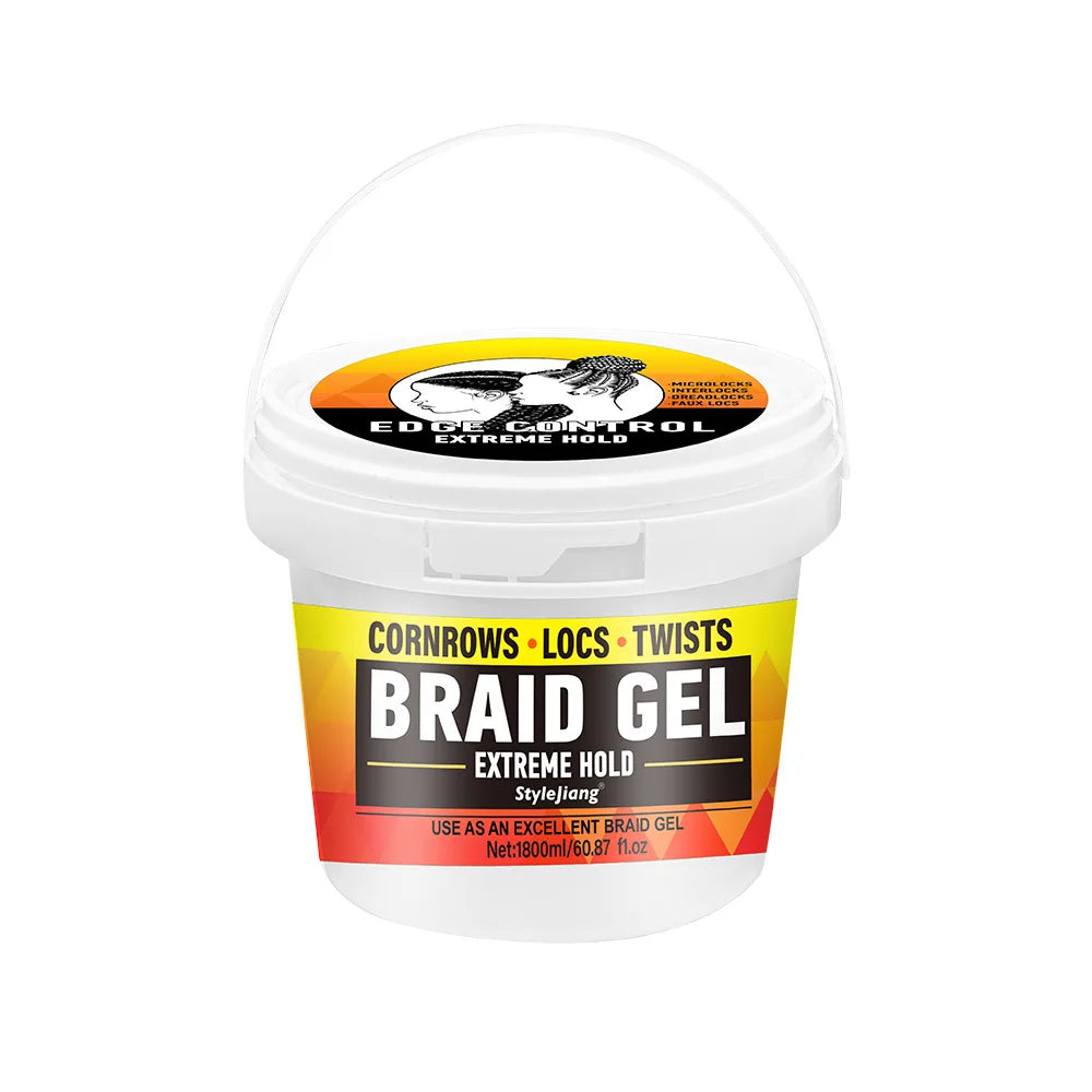 Cire coiffante pour tresses, contrôle des bords, tenue forte longue durée, grand pot anti-frisottis non gras