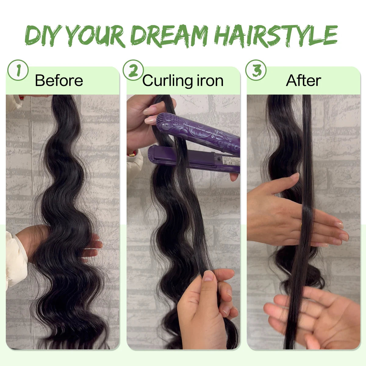 Lot de 3 mèches synthétiques à tresser en vrac, 24 pouces, lala curl ondulations naturelles, bordeaux, pour tresses au crochet et tresses torsadées style bohème