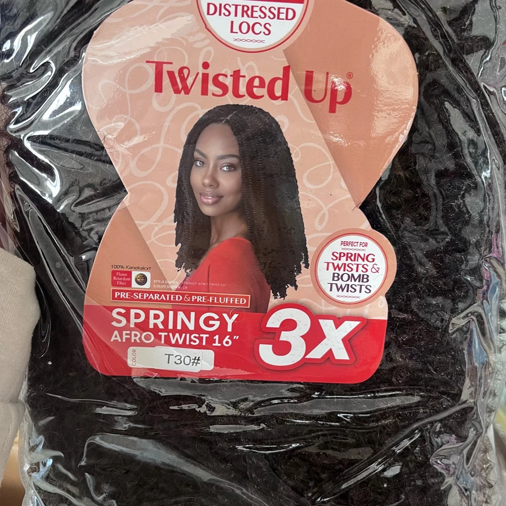 3X Tresses synthétiques Afro Twist Springy 16/24 pouces, courtes et douces, pour tressage au crochet, coiffures naturelles pour femmes noires