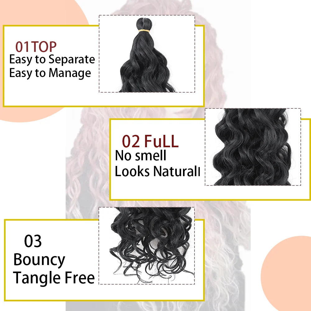 Extension de cheveux bouclés au Crochet 18 et 24 pouces Hawaii océan vague tressage cheveux déesse Locs cheveux synthétiques Boho Style postiche pour femmes