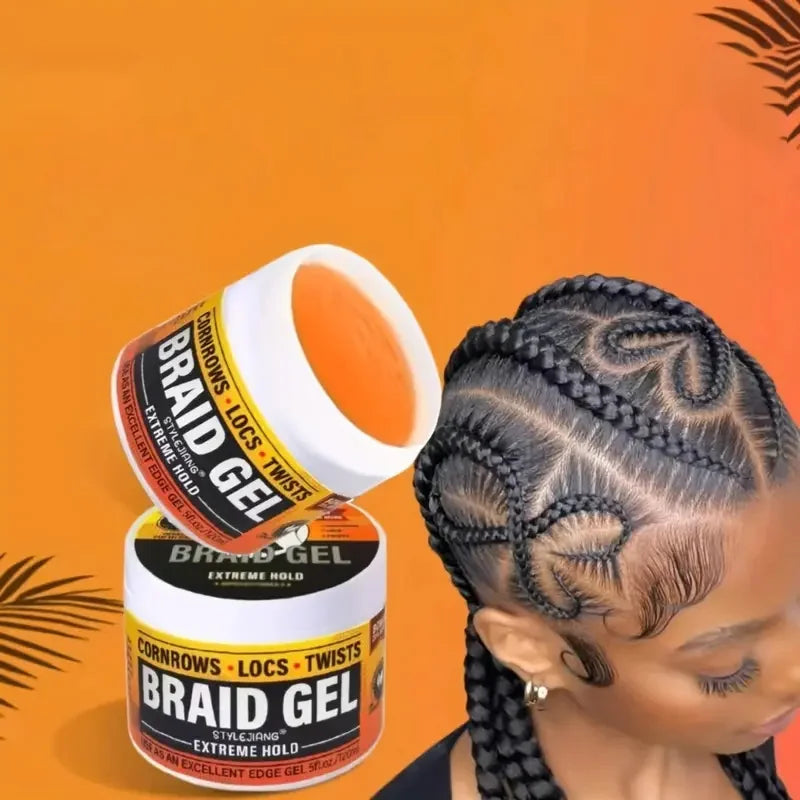 Gel de tresse à tenue extrême - Cire coiffante pour mèches, locs, torsions et tresses à la mode