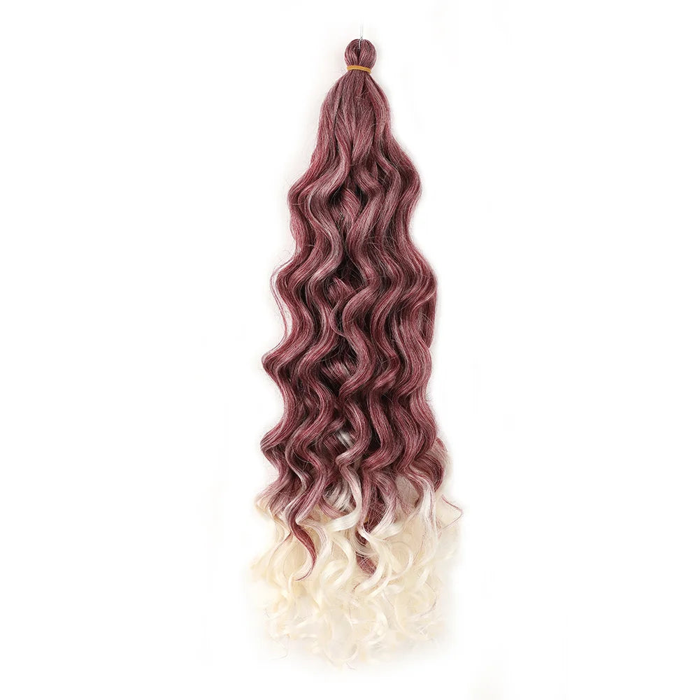 Extension de cheveux bouclés au Crochet 18 et 24 pouces Hawaii océan vague tressage cheveux déesse Locs cheveux synthétiques Boho Style postiche pour femmes