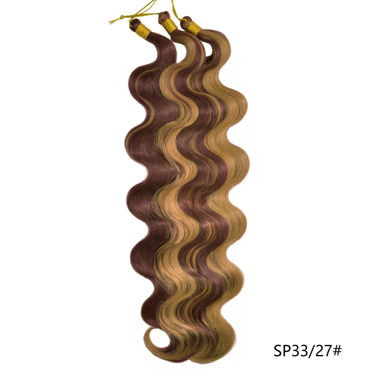 Lot de 3 mèches synthétiques à tresser en vrac, 24 pouces, lala curl ondulations naturelles, bordeaux, pour tresses au crochet et tresses torsadées style bohème