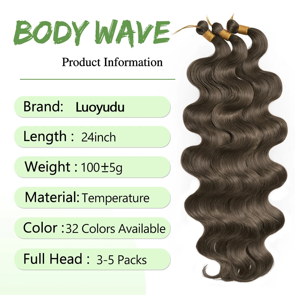 Lot de 3 mèches synthétiques à tresser en vrac, 24 pouces, lala curl ondulations naturelles, bordeaux, pour tresses au crochet et tresses torsadées style bohème