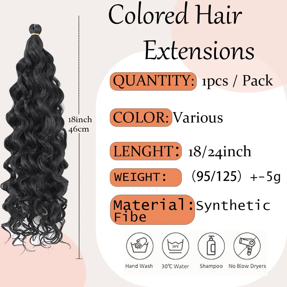 Extension de cheveux bouclés au Crochet 18 et 24 pouces Hawaii océan vague tressage cheveux déesse Locs cheveux synthétiques Boho Style postiche pour femmes