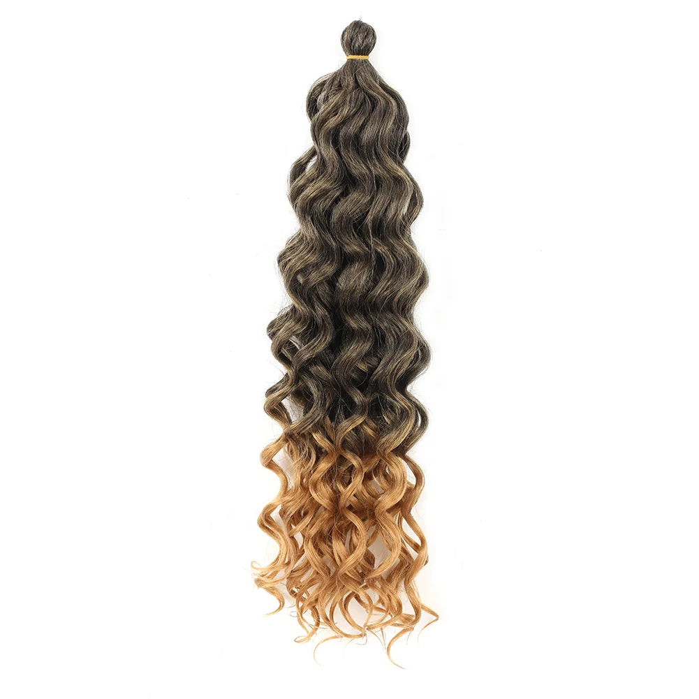Extension de cheveux bouclés au Crochet 18 et 24 pouces Hawaii océan vague tressage cheveux déesse Locs cheveux synthétiques Boho Style postiche pour femmes
