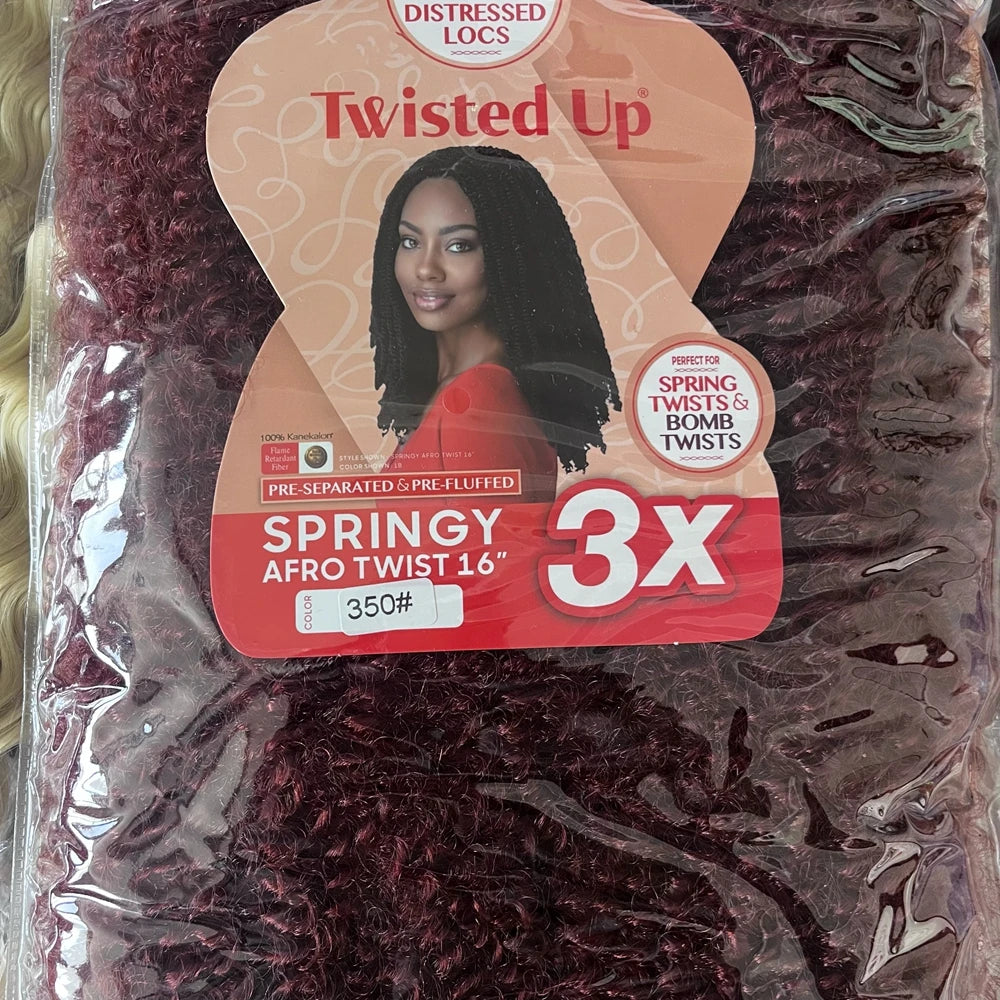 3X Tresses synthétiques Afro Twist Springy 16/24 pouces, courtes et douces, pour tressage au crochet, coiffures naturelles pour femmes noires