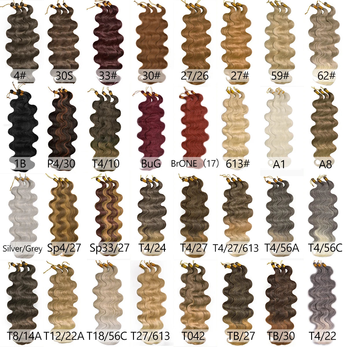 Lot de 3 mèches synthétiques à tresser en vrac, 24 pouces, lala curl ondulations naturelles, bordeaux, pour tresses au crochet et tresses torsadées style bohème