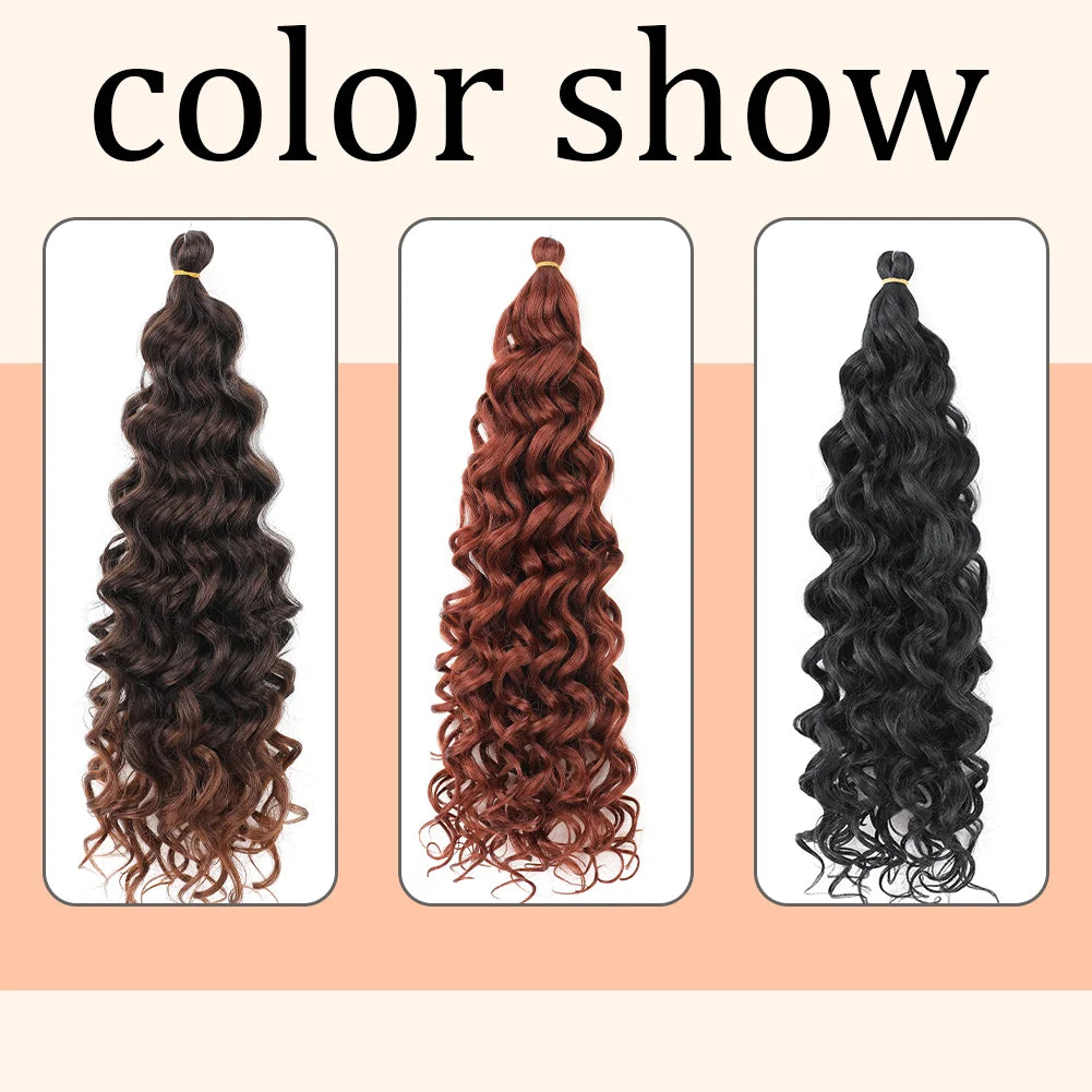 Extension de cheveux bouclés au Crochet 18 et 24 pouces Hawaii océan vague tressage cheveux déesse Locs cheveux synthétiques Boho Style postiche pour femmes