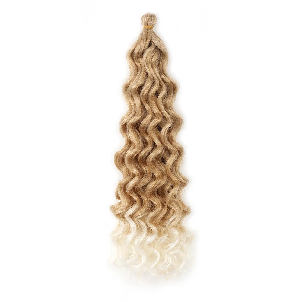 Extension de cheveux bouclés au Crochet 18 et 24 pouces Hawaii océan vague tressage cheveux déesse Locs cheveux synthétiques Boho Style postiche pour femmes
