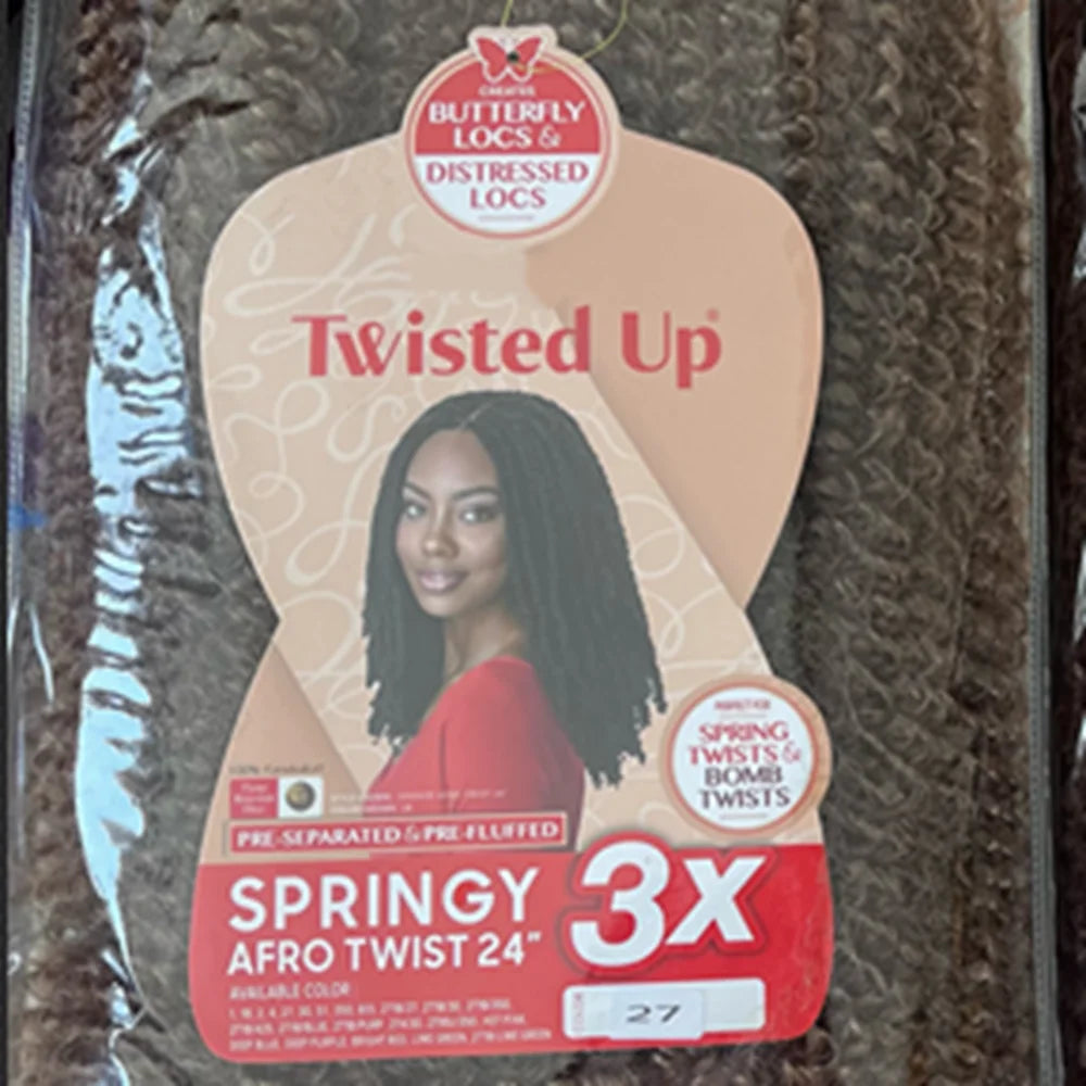 3X Tresses synthétiques Afro Twist Springy 16/24 pouces, courtes et douces, pour tressage au crochet, coiffures naturelles pour femmes noires