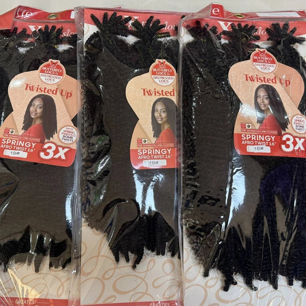 3X Tresses synthétiques Afro Twist Springy 16/24 pouces, courtes et douces, pour tressage au crochet, coiffures naturelles pour femmes noires
