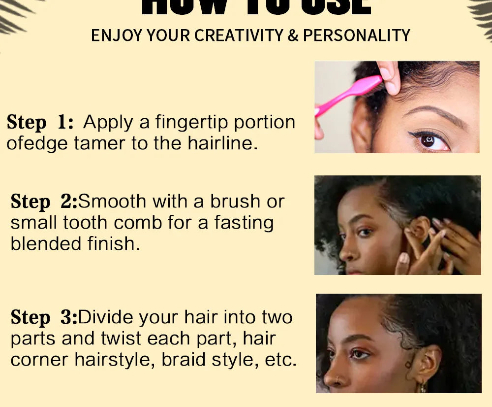 Cire coiffante pour tresses, contrôle des bords, tenue forte longue durée, grand pot anti-frisottis non gras