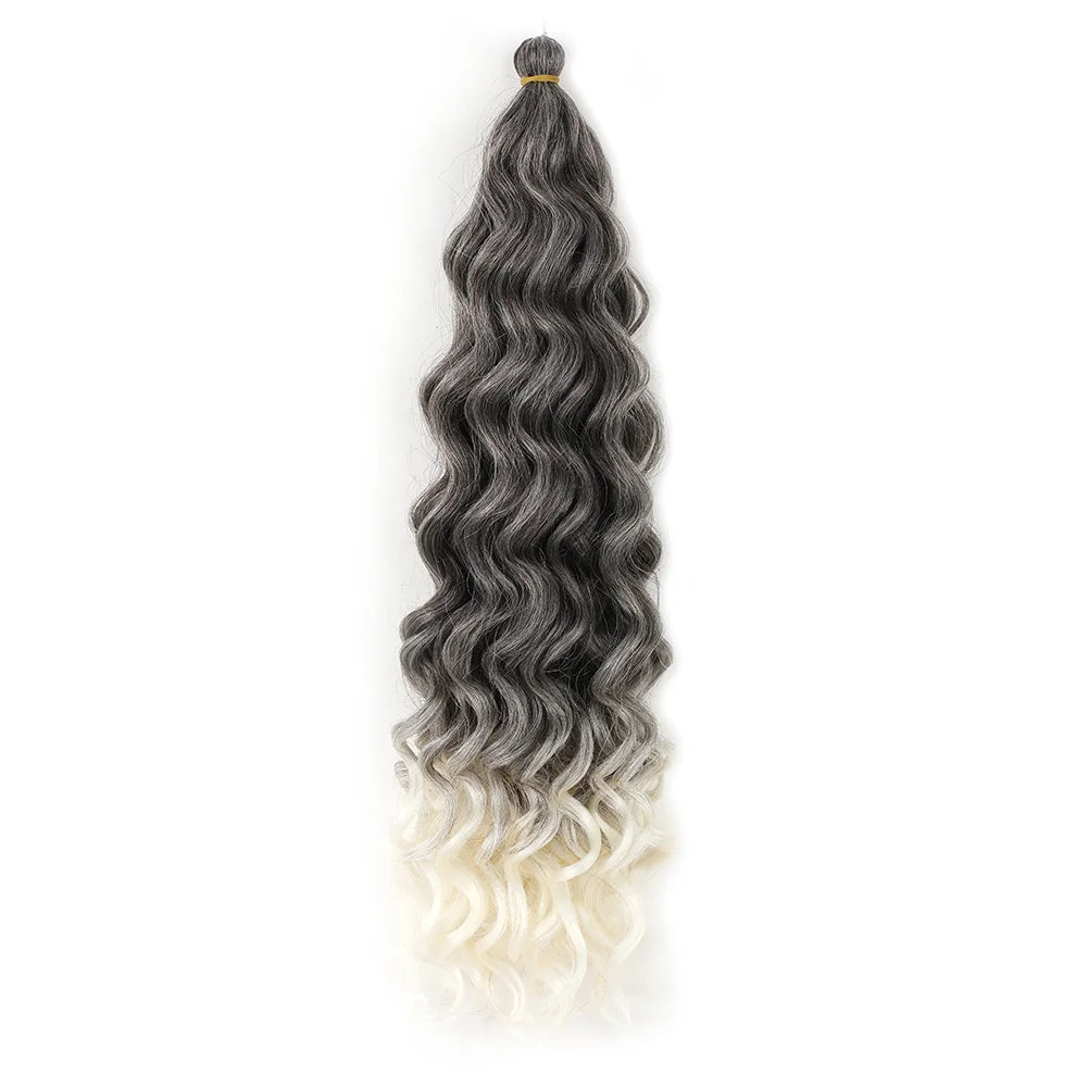 Extension de cheveux bouclés au Crochet 18 et 24 pouces Hawaii océan vague tressage cheveux déesse Locs cheveux synthétiques Boho Style postiche pour femmes