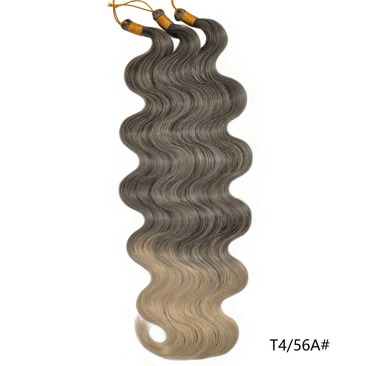 Lot de 3 mèches synthétiques à tresser en vrac, 24 pouces, lala curl ondulations naturelles, bordeaux, pour tresses au crochet et tresses torsadées style bohème