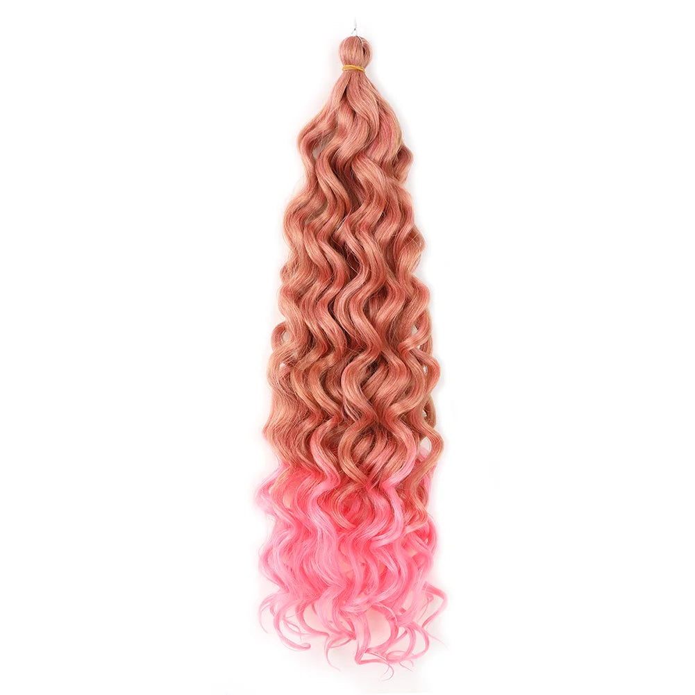 Extension de cheveux bouclés au Crochet 18 et 24 pouces Hawaii océan vague tressage cheveux déesse Locs cheveux synthétiques Boho Style postiche pour femmes