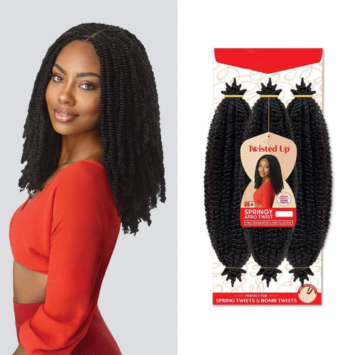 3X Tresses synthétiques Afro Twist Springy 16/24 pouces, courtes et douces, pour tressage au crochet, coiffures naturelles pour femmes noires