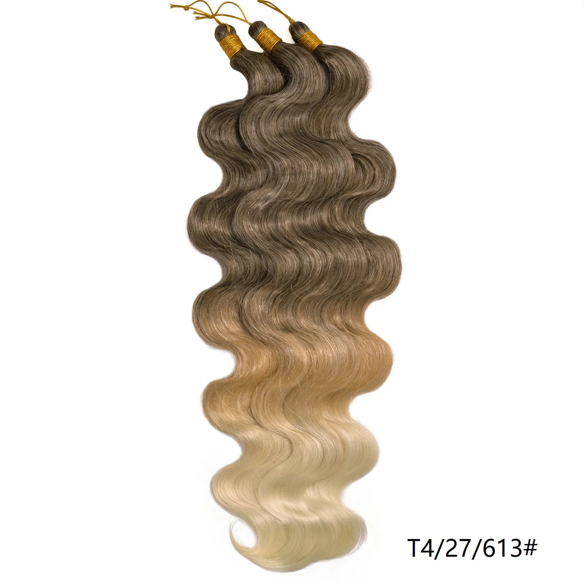 Lot de 3 mèches synthétiques à tresser en vrac, 24 pouces, lala curl ondulations naturelles, bordeaux, pour tresses au crochet et tresses torsadées style bohème