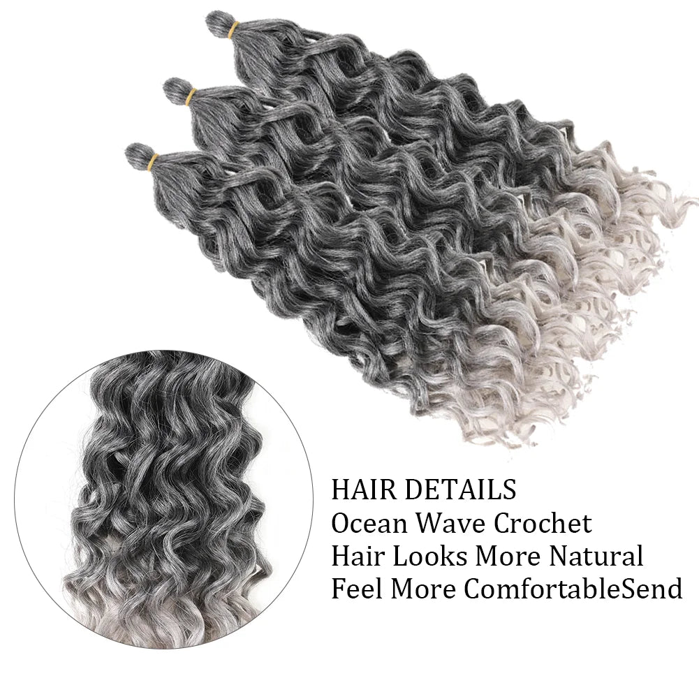 Extension de cheveux bouclés au Crochet 18 et 24 pouces Hawaii océan vague tressage cheveux déesse Locs cheveux synthétiques Boho Style postiche pour femmes