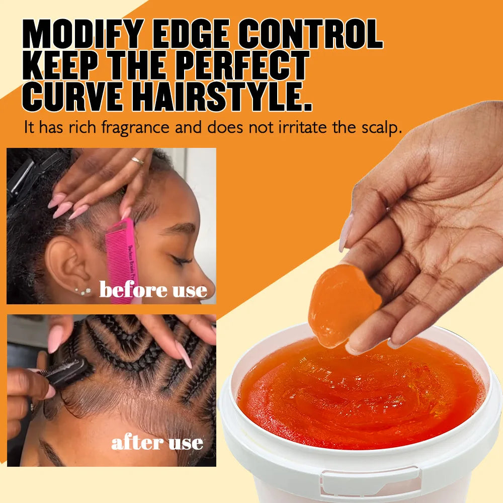 Cire coiffante pour tresses, contrôle des bords, tenue forte longue durée, grand pot anti-frisottis non gras