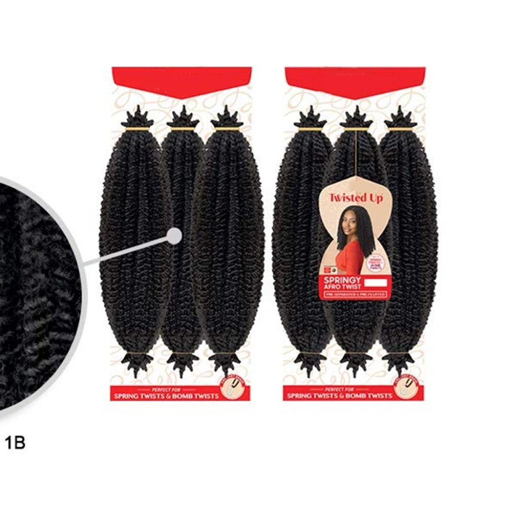 3X Tresses synthétiques Afro Twist Springy 16/24 pouces, courtes et douces, pour tressage au crochet, coiffures naturelles pour femmes noires