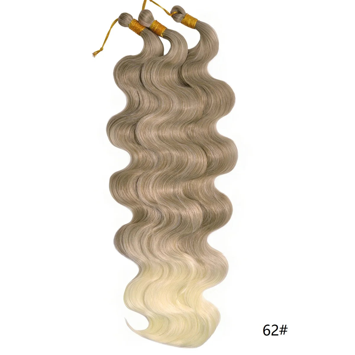 Lot de 3 mèches synthétiques à tresser en vrac, 24 pouces, lala curl ondulations naturelles, bordeaux, pour tresses au crochet et tresses torsadées style bohème
