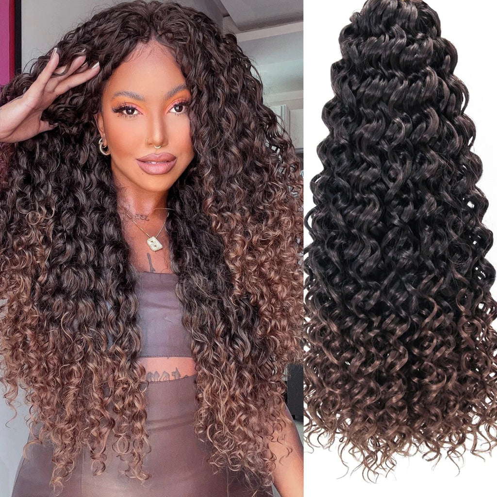 1/7 paquets de cheveux crépus pour crochet, cheveux crépus GoGo Curl pour femmes, noir naturel, cheveux pour tresses ondulés profonds, synthétiques