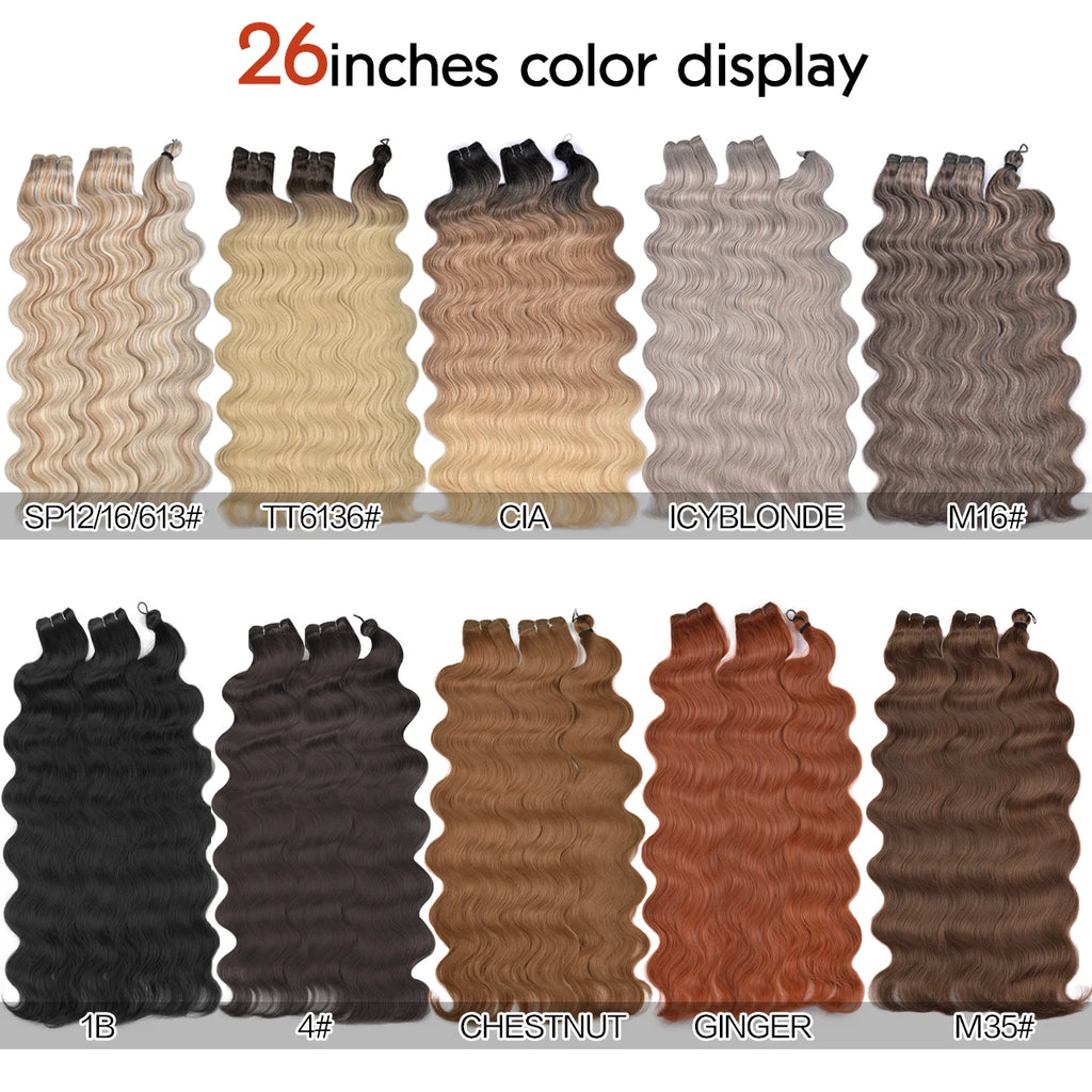 Lot de 3 mèches synthétiques à tresser en vrac, 24 pouces, lala curl ondulations naturelles, bordeaux, pour tresses au crochet et tresses torsadées style bohème