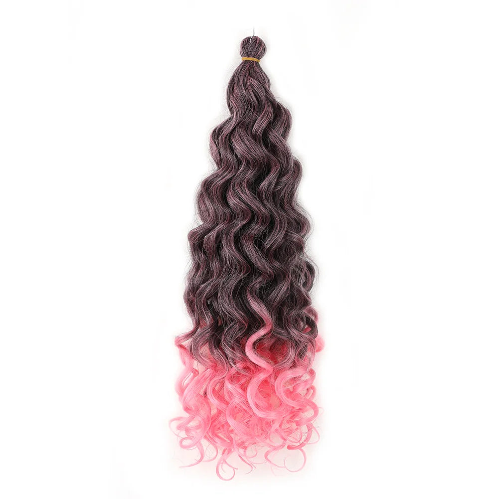 Extension de cheveux bouclés au Crochet 18 et 24 pouces Hawaii océan vague tressage cheveux déesse Locs cheveux synthétiques Boho Style postiche pour femmes
