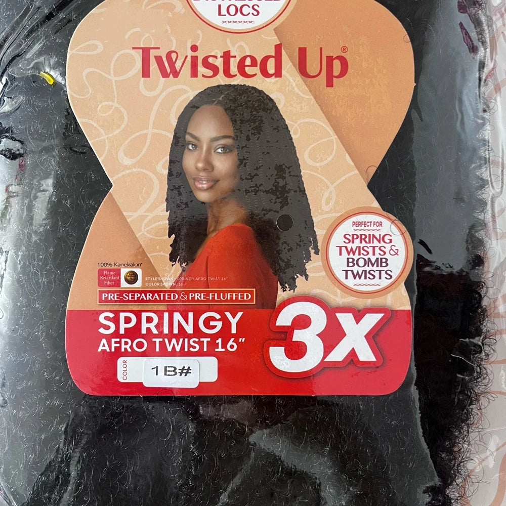 3X Tresses synthétiques Afro Twist Springy 16/24 pouces, courtes et douces, pour tressage au crochet, coiffures naturelles pour femmes noires